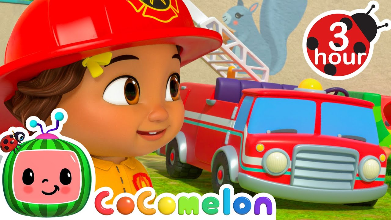Wheels on Nina's Fire Truck 🚒 CoComelon Nursery Rhymes & Kids Songs | 3 HOURS | After School