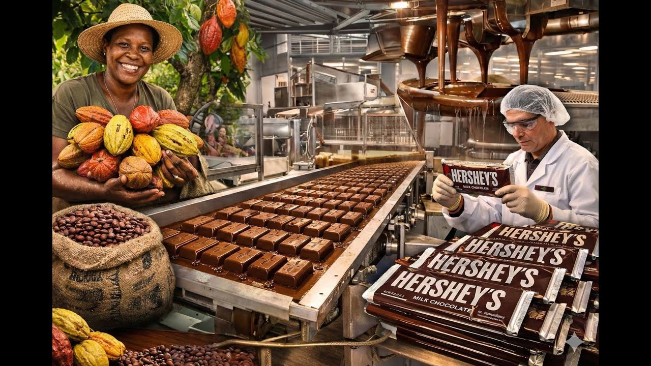 Inside a Hershey’s Chocolate Factory From Cocoa Farms to Wrapped Chocolate Bars Full Process