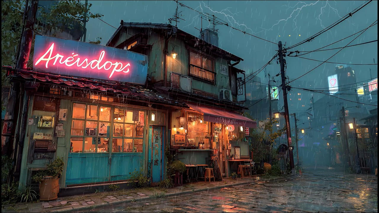 Retro 90s Rainy Caf&eacute; Lofi ☕ Warm Coffee Shop Vibes for Focus & Relax