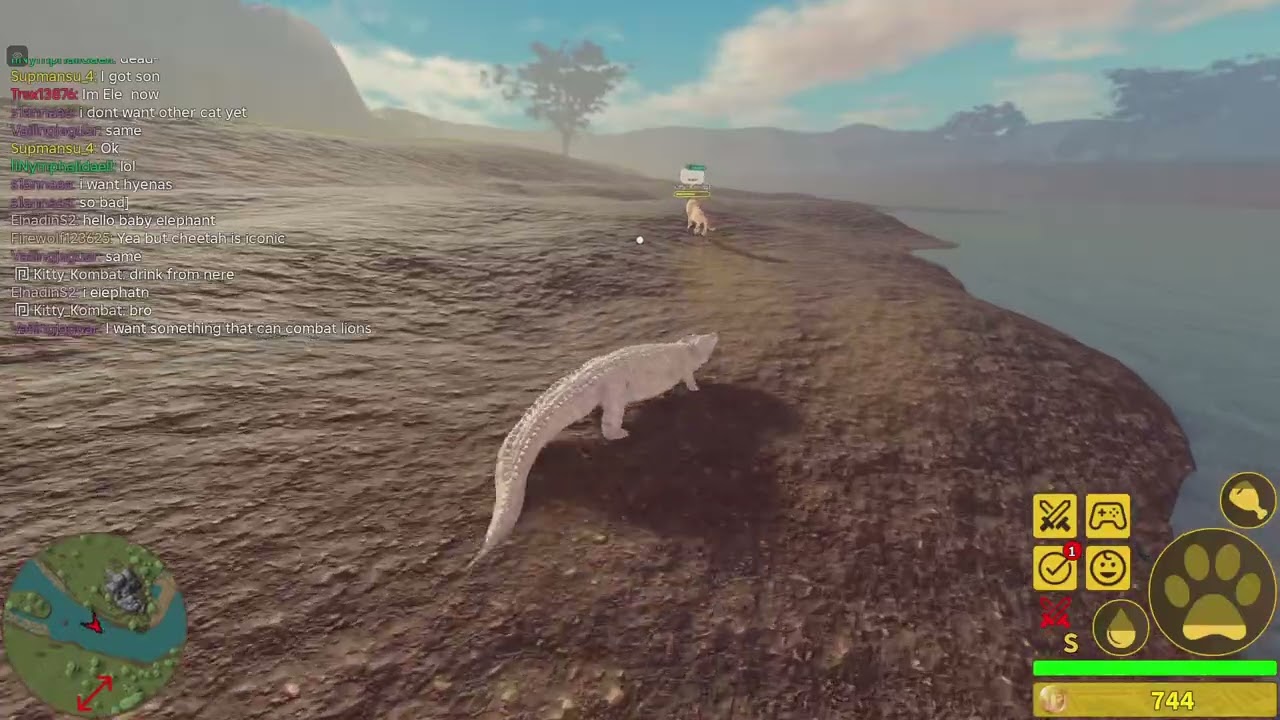 Hunting as a nile crocodile in savannah life