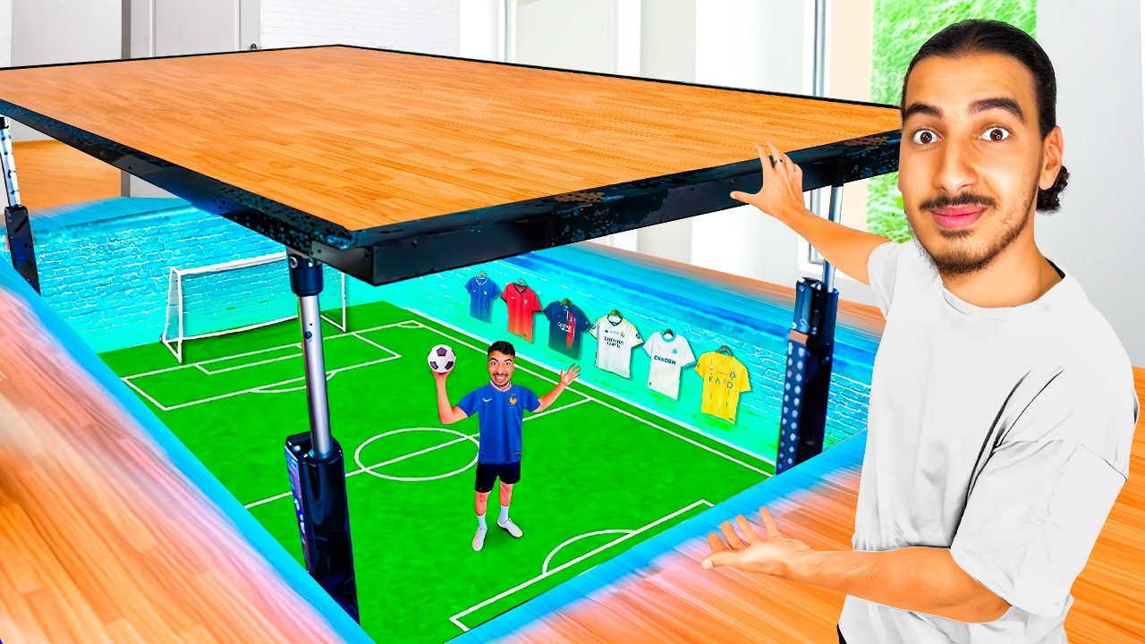 J'ai CONSTRUIT un TERRAIN de FOOT SECRET dans ma CHAMBRE !