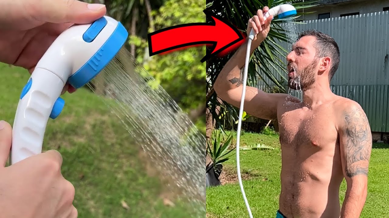 Genial! Esse produto portátil transforma qualquer lugar em um chuveiro 🧞‍♂️