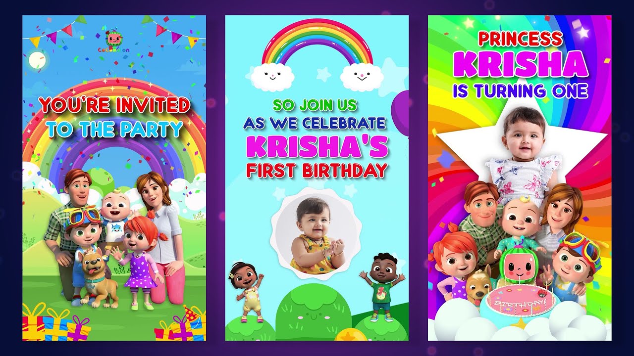 Cocomelon Birthday Invitation Video | First Birthday Invitation Video | Birthday Invitation Video