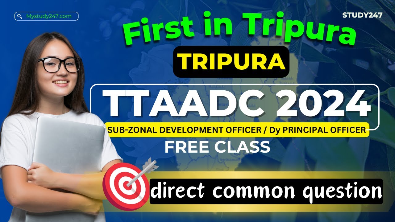 First in Tripura | ttaadc sub zonal development officer | Tripura GK Class by STUDY247