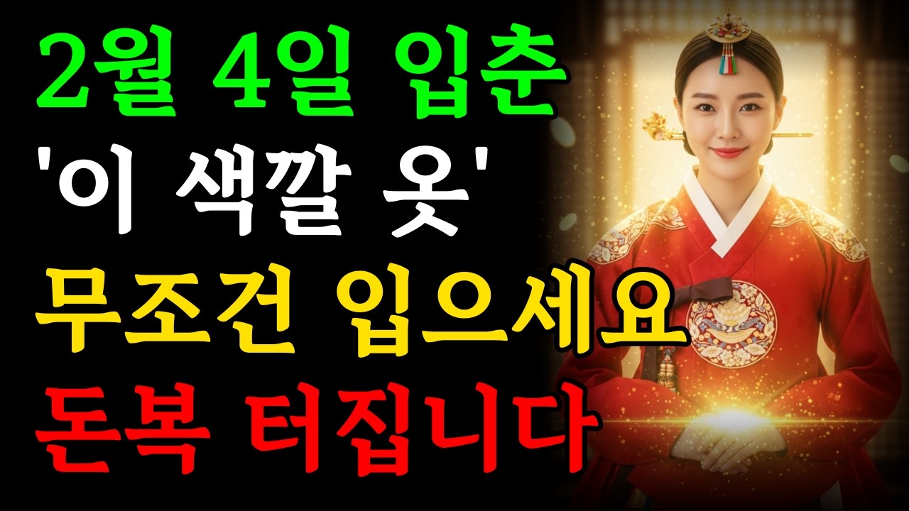 2월 4일 입춘날 '이 색깔' 옷 절대 입지마세요! 돈복 사라집니다| 입춘에 입어야 하는 옷색깔 | 부자옷 재물운 부르는 옷차림 | 입춘 옷차림 띠별 금전운 풍수