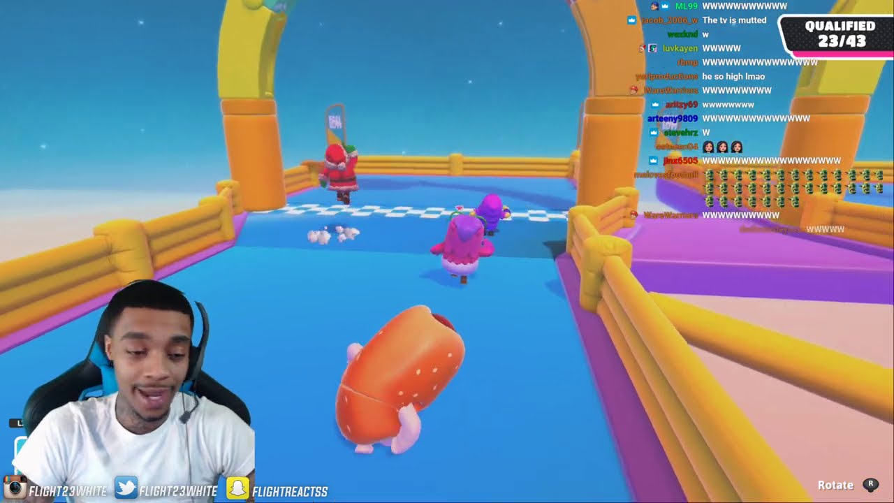 FlightReacts plays Fall Guys for the 20th time & this happened!