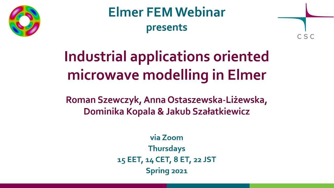 Elmer FEM Webinar - Microwave Modeling in Elmer