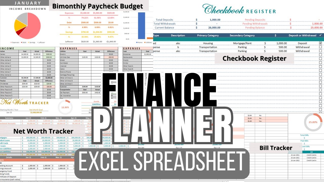 Finance Planner Spreadsheet (Excel)