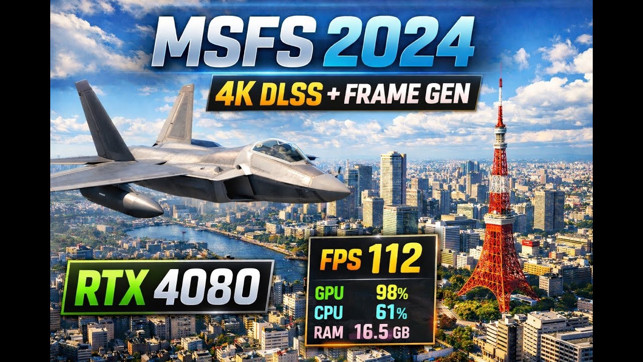 MSFS 2024 | RTX 4080 | 4K DLSS + Frame Generation | Tokyo