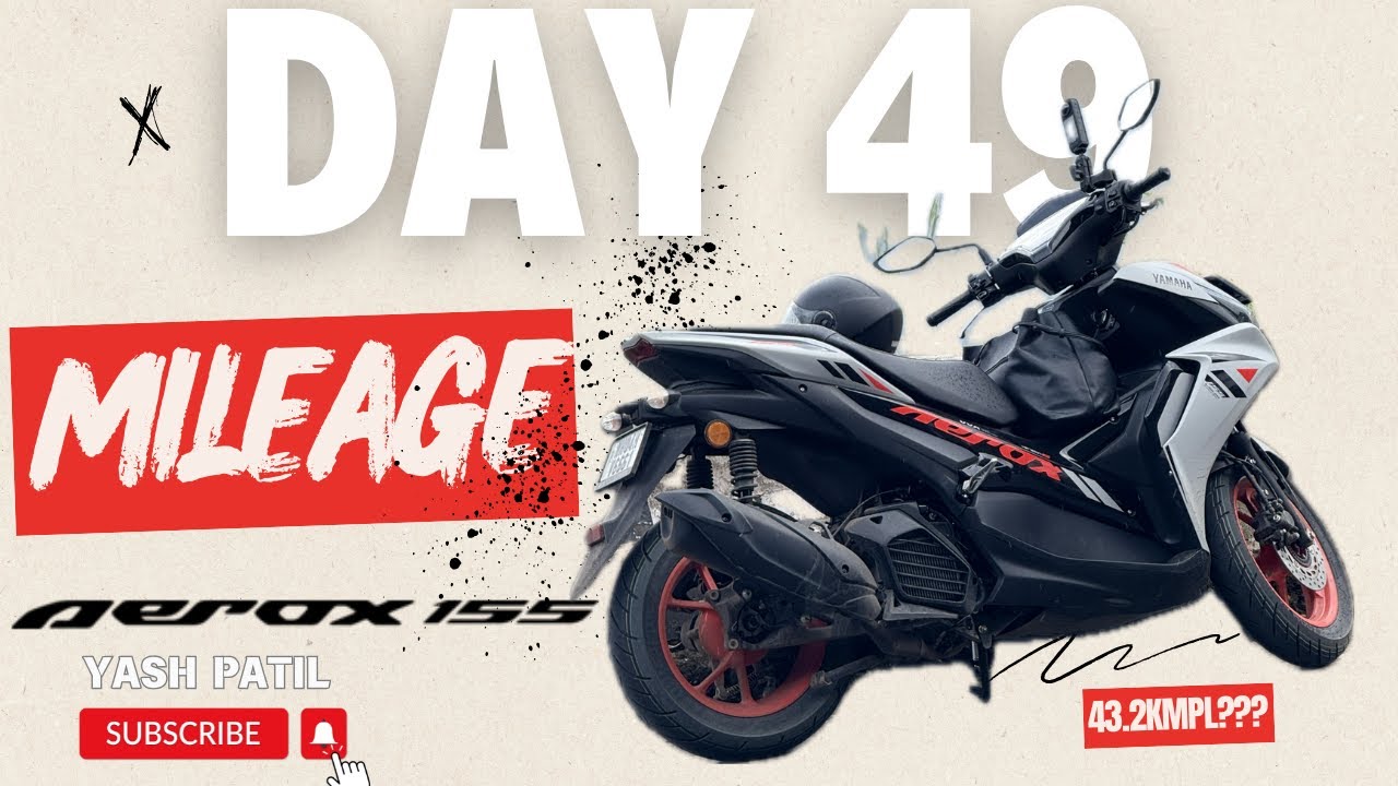 Yamaha Aerox 155CC🛵Gives 43.2 KMPL?😨😱😨| Unbelievable Mileage Test | Mumbai City Test Ride | Day 49
