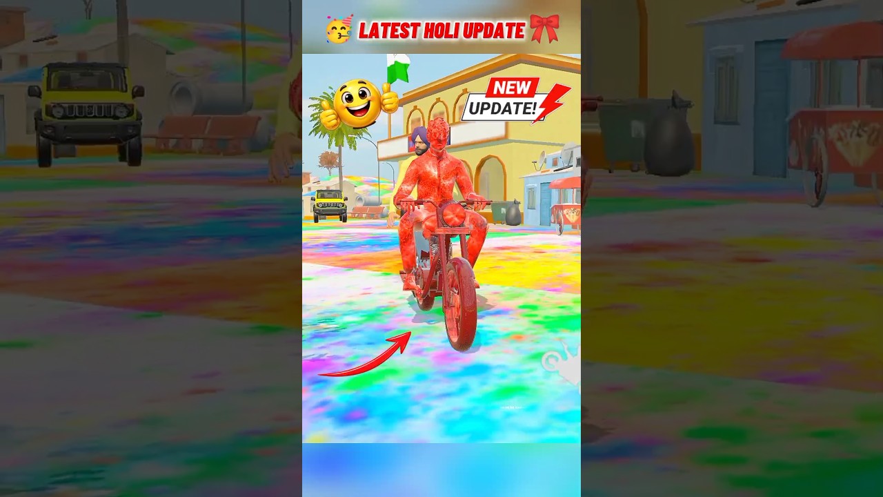 New holi rang update in indian vehicle simulator 3d new update 🥳 #tractorgame #indiantractor3d