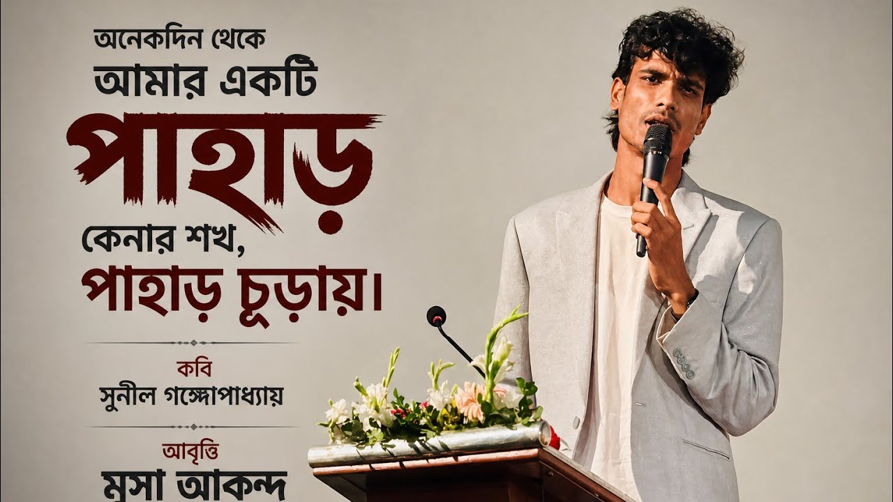 অনেকদিন থেকে আমার একটা পাহাড় কেনার শখ। কবি সুনীল গঙ্গোপাধ্যায়। আবৃত্তি মুসা আকন্দ। 