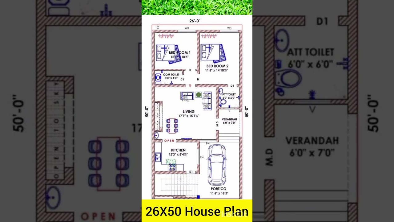 26X50 House plan 🏡|| #housedesign #houseplan #trending #shortsfeed #home #shorts