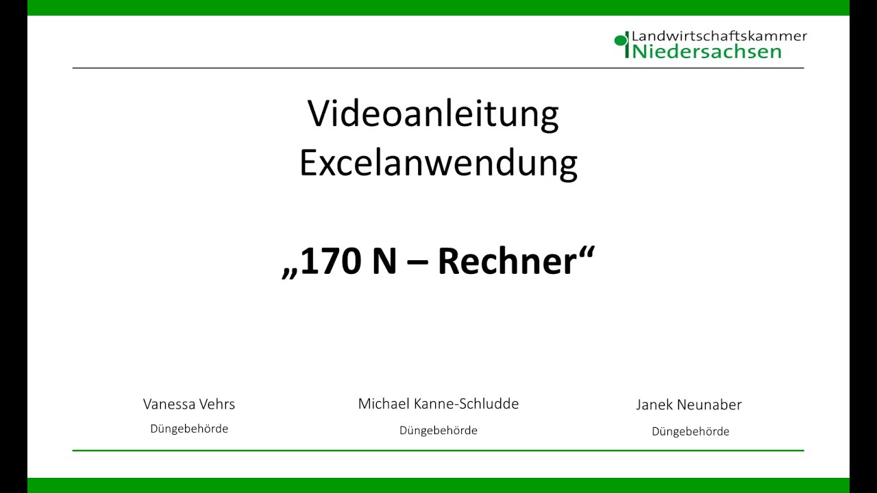 Der 170 N-Rechner - Eine Anwendung zur Berechnung und Dokumentation gem. § 6 (4) DüV