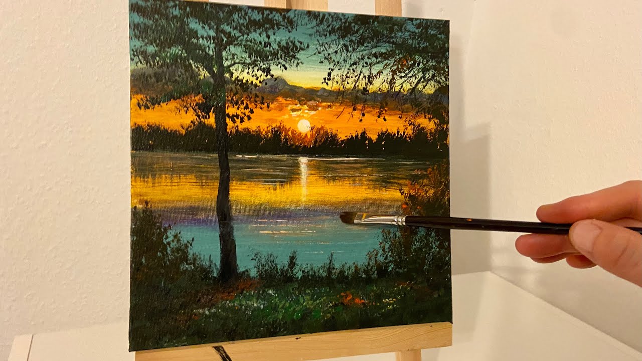 Sunset Painting / Acrylic Painting for Beginners / Step by Step