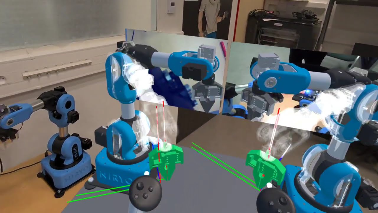 Quest 3 Mixed Reality: Controlling 2 Niryo Robot Arms