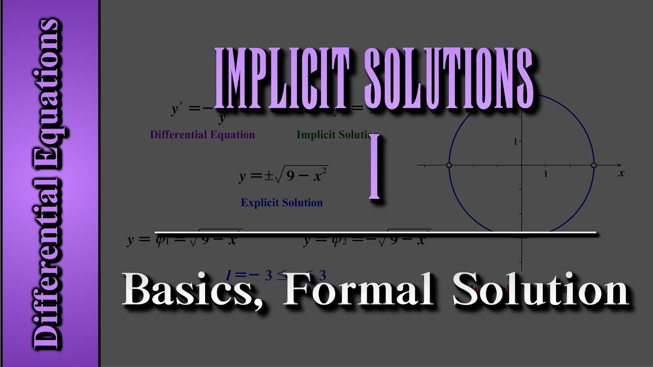 Differential Equations: Implicit Solutions (Level 1 of 3) | Basics, Formal Solution