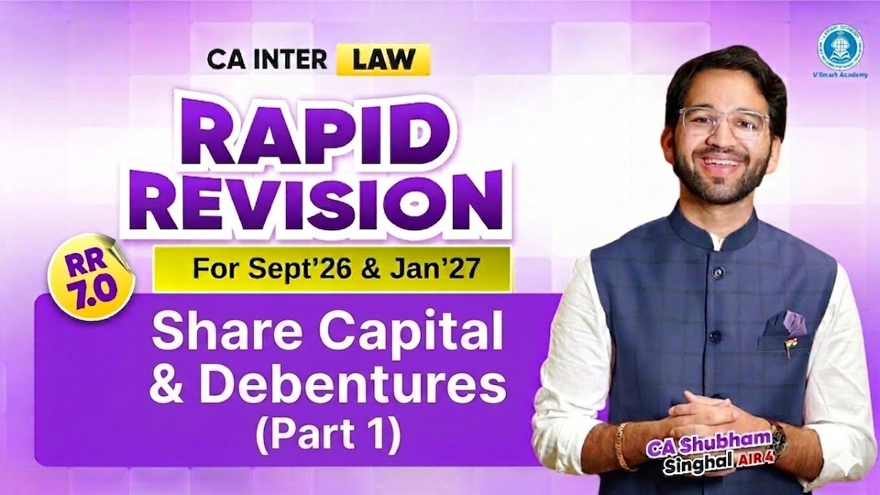 03 Share Capital and Debentures | Rapid Revision 7.0 | May'26 & Sept'26 | CA Inter Law | CA Shubham