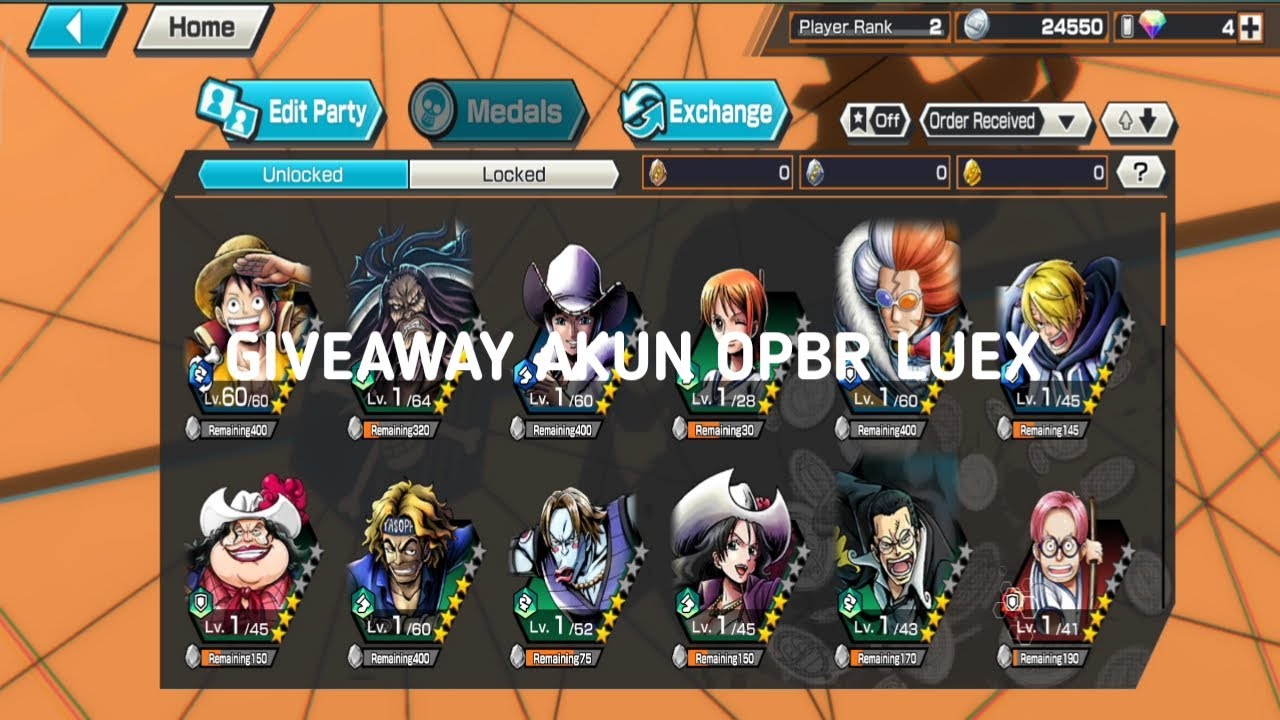 GIVEAWAY AKUN OPBR LUEX 