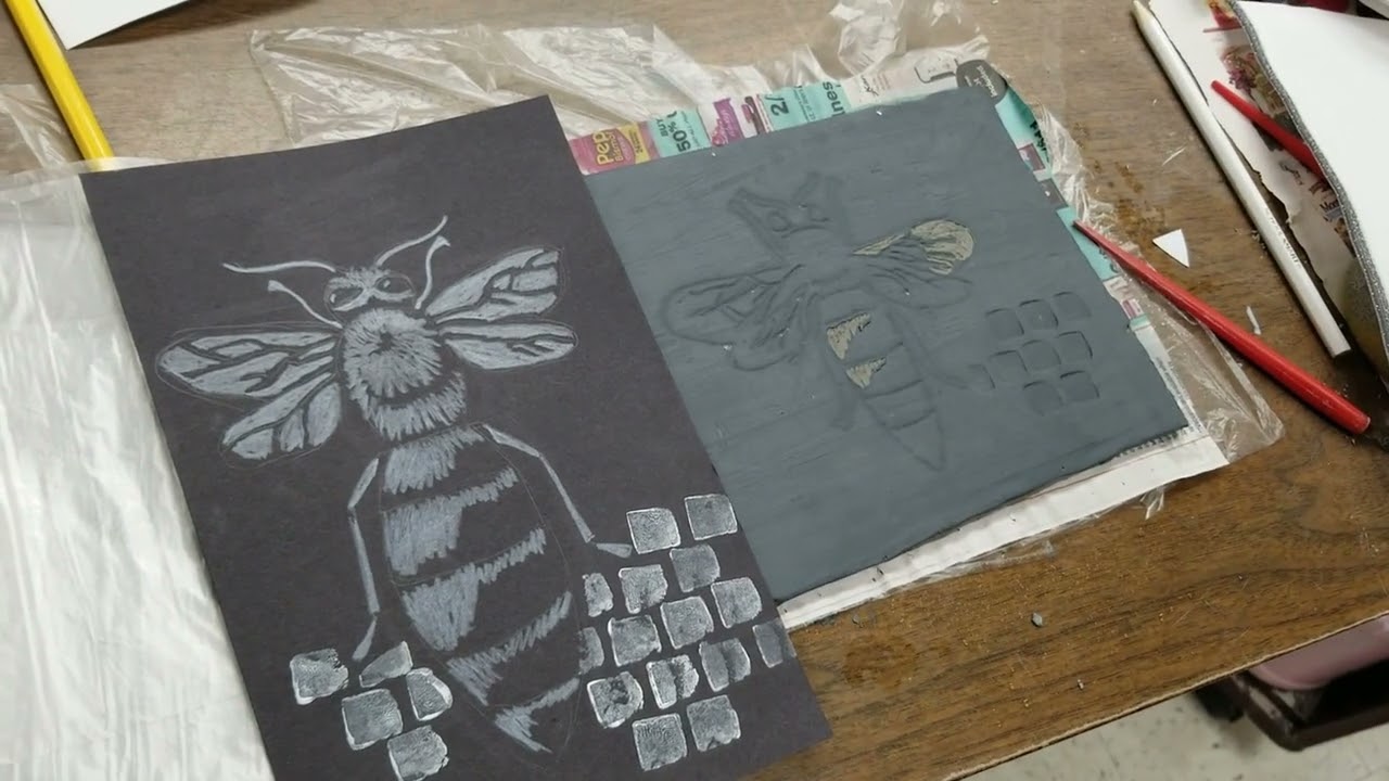 Sgraffito Insect Tile