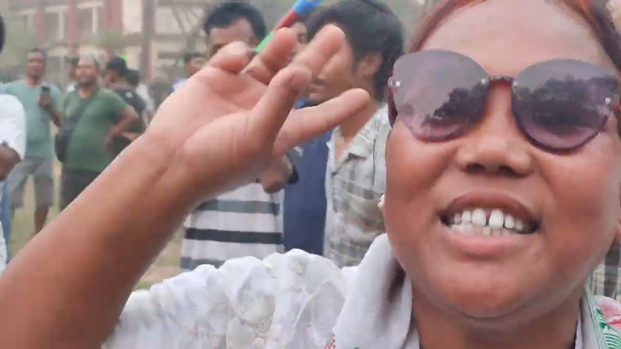 2026 Garo Adivasi Women Mahari Football Tournament champion Chisim Mahari celebrates.