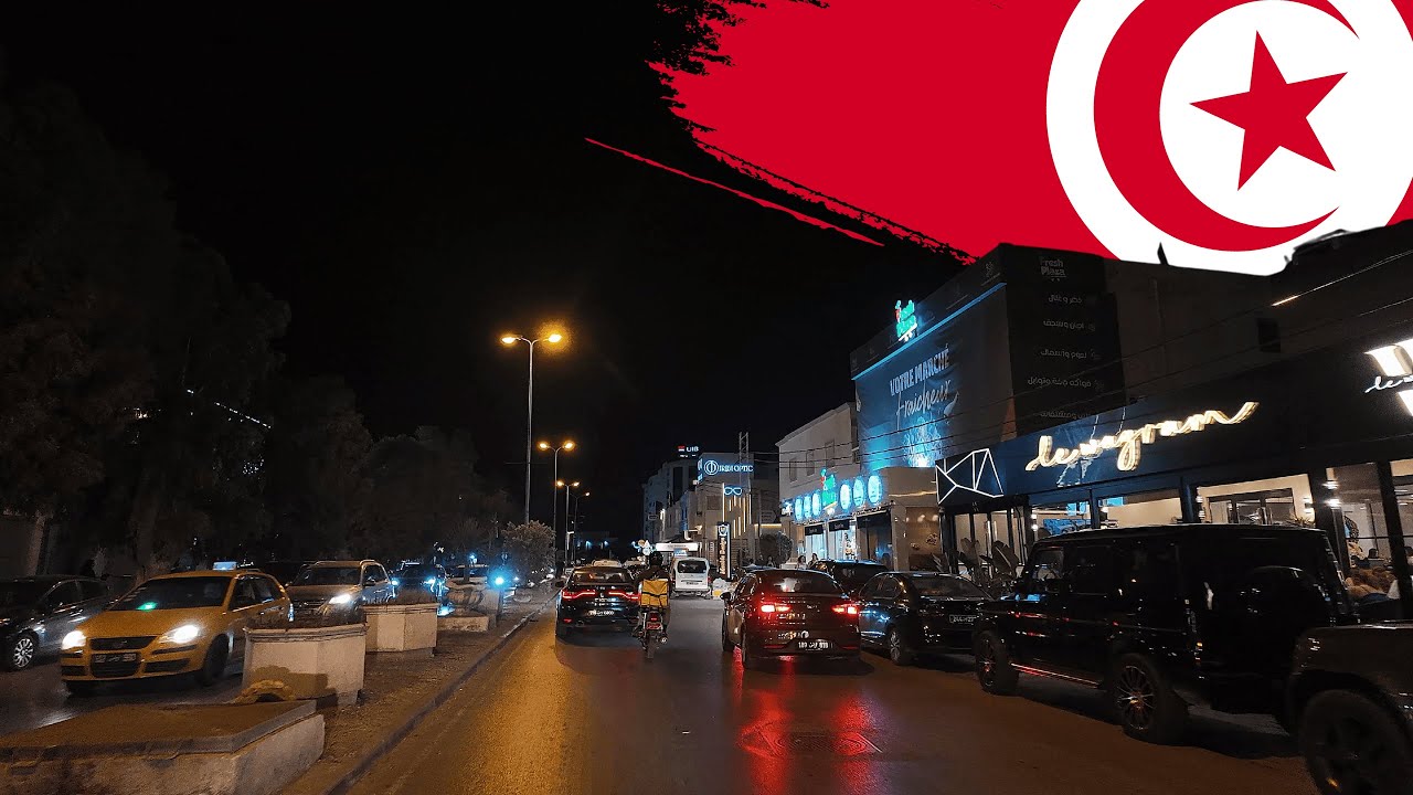Night Drive from National Route 8 to El Aouina | Busy Tunis Roads 🌙 | Tunisia 🇹🇳 4K POV