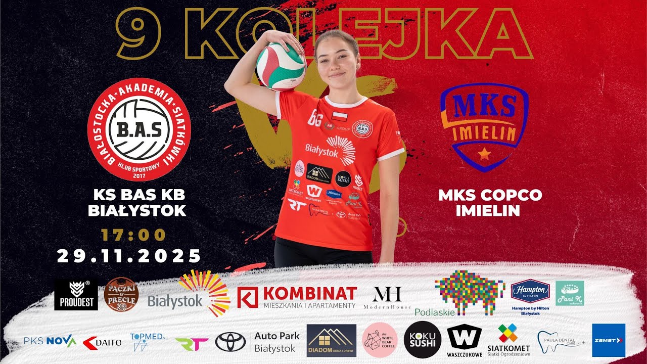 1 Ligi Kobiet 9 Kolejka: KS BAS Kombinat Budowlany Białystok vs MKS COPCO Imielin
