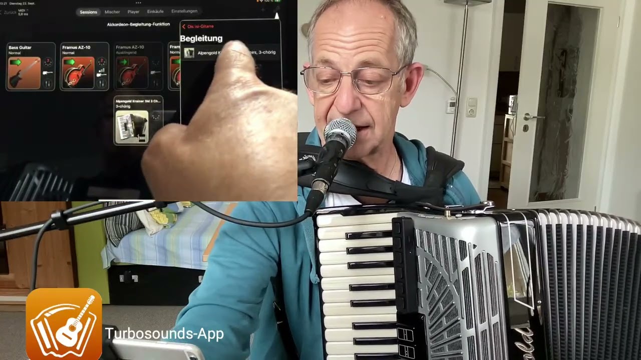 Turbosounds-App, Akkordeon-Begleitung Funktion, Anleitungs-Video