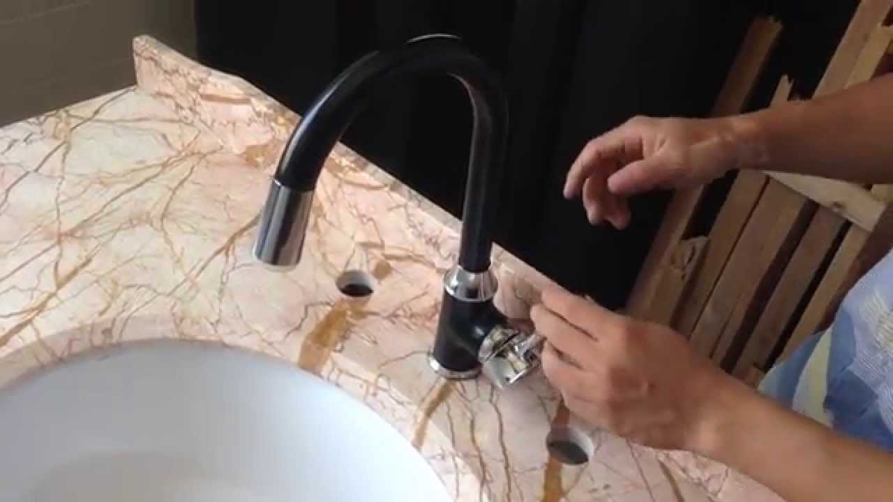 How to install fix a Led Kitchen faucet  Black Paintin Kitchen Sink Faucet LED Light Bar Faucet
