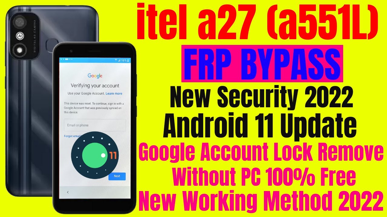 itel A27 (A551L) Frp Bypass Android 11 Update || Google Account Bypass Without PC 100% Free