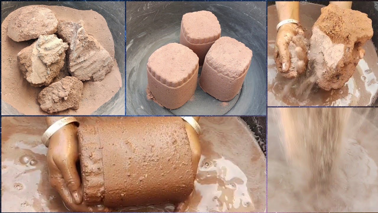 supersoft dusty big blocks dry water💦 crumbling/in lots of water