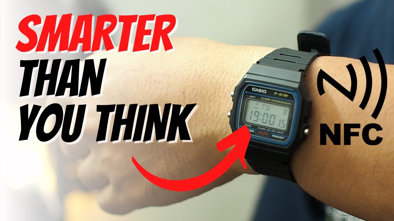 CASIO F-91 NFC MOD - DIY F91W NFC Tag Implant ( Easy Modification )