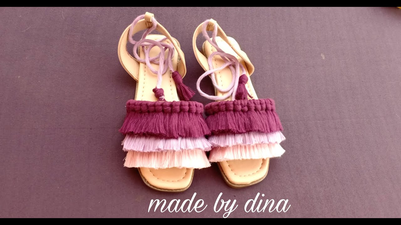 صندل مكرمية ترندي جدا للعيد.. macrame sandals