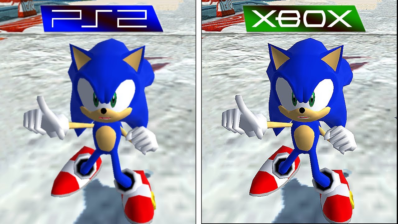 Sonic Heroes (2003) PS2 vs XBOX (Side by Side Graphics Comparison)