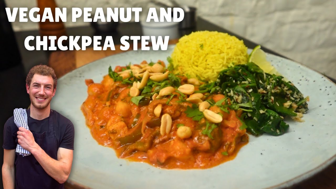 Creamy Vegan Peanut and Chickpea Stew! Easy Vegetarian and Vegan Meal