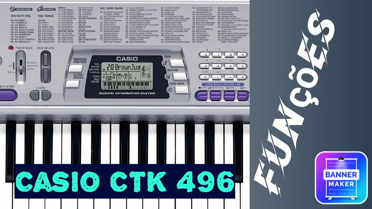 Funções do teclado Casio CTK 496