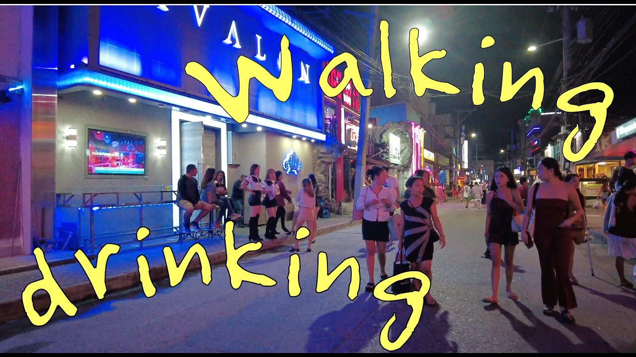 Drinking in Saturday Walking Street at Night