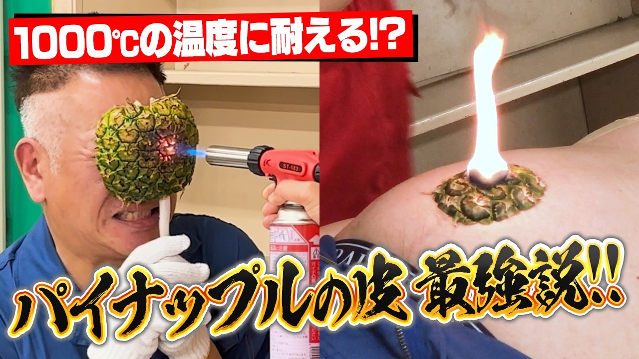 【1000℃の高熱に耐える！？】パイナップル最強説を体を張って実践してみた！