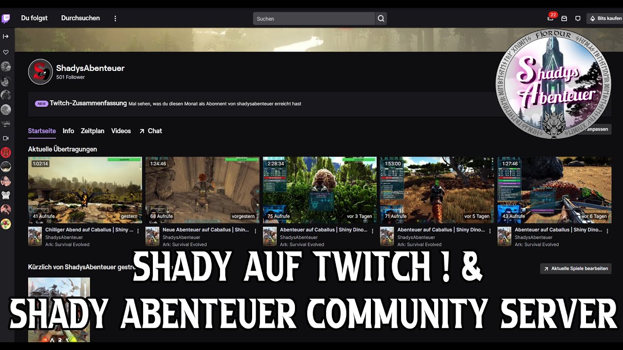 Ank&uuml;ndigung | Shady auf Twitch & Shadys Abenteuer Community Server PC PVE