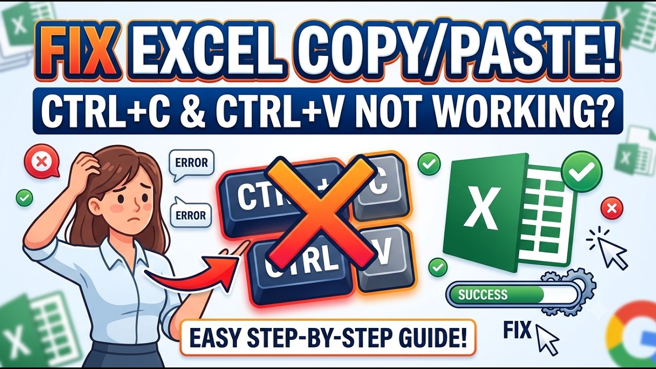 How to Fix Excel Copy and Paste Error ✅| Fix Ctrl+C & Ctrl+V Not Working