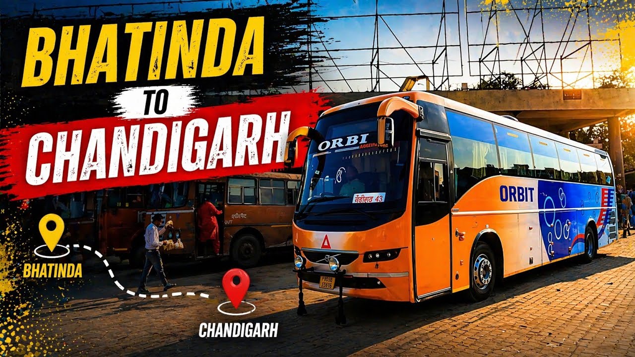 BHATINDA To CHANDIGARH Bus Journey With ORBIT AVIATION || *Life's 1st Vlog In Volvo Bus * | #youtube
