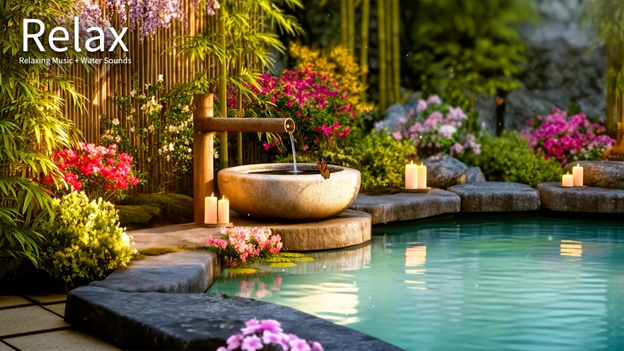 🌿 Piano with Bamboo Water Sounds for Insomnia at Night – Calm Your Thoughts, Drift Into Deep Sleep