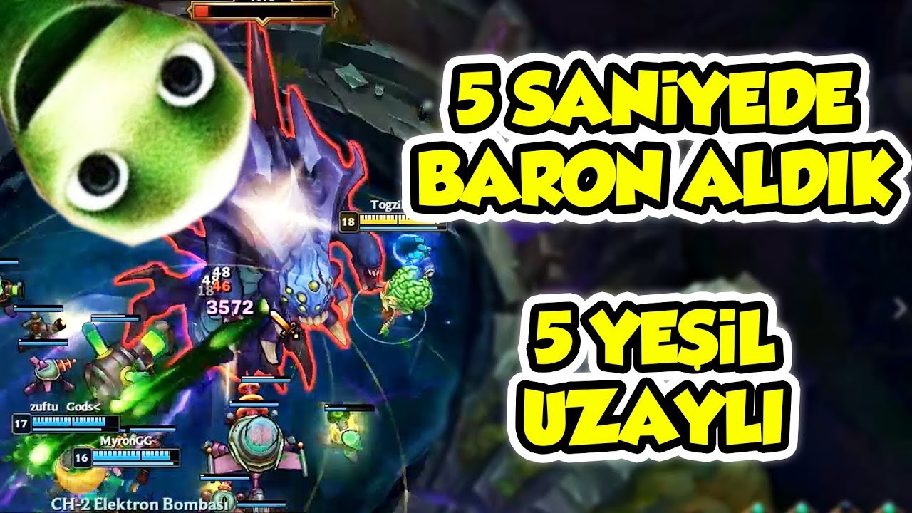 *EFSO* 5 SANİYEDE BARON ALAN 5 YEŞİL UZAYLI HERO !! LoL Birimiz Hepimiz İçin Heimerdinger