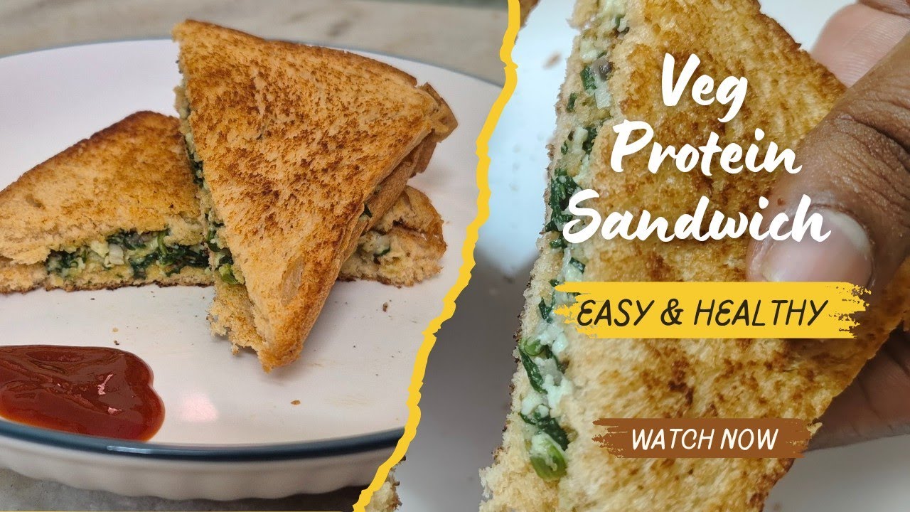 Easy and healthy protein sandwich😋 | Healthy veg breakfast or dinner recipe 🤤🥬