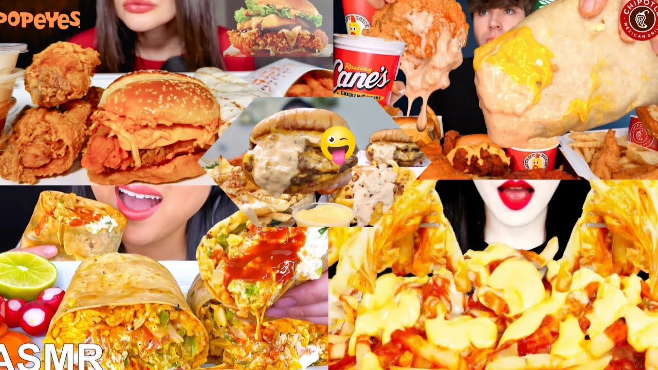  ULTIMATE *FAST_FOOD* POPEYES CHICKEN,BURRITOS +CHILI CHEESE FRIES & MORE BIG BITE MUKBANG😋