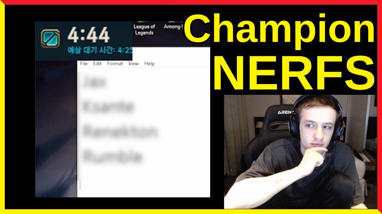 Nemesis LISTS all Champions he would NERF 🧐