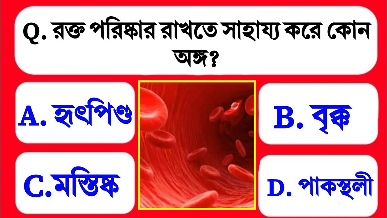 রক্ত পরিষ্কার রাখে কোন অঙ্গ? সাধারণ জ্ঞান | GK Quiz in Bengali।
