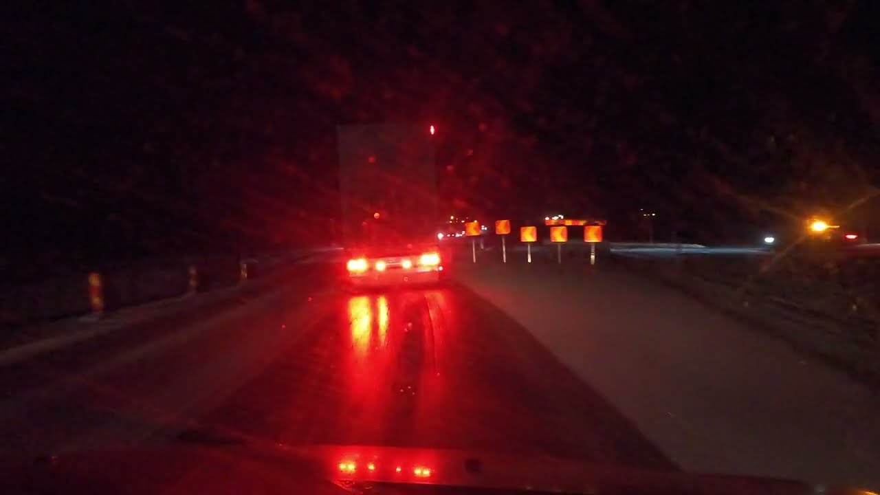 Drive Relaxing Drive Videos freeway from northen sweden by night and snow