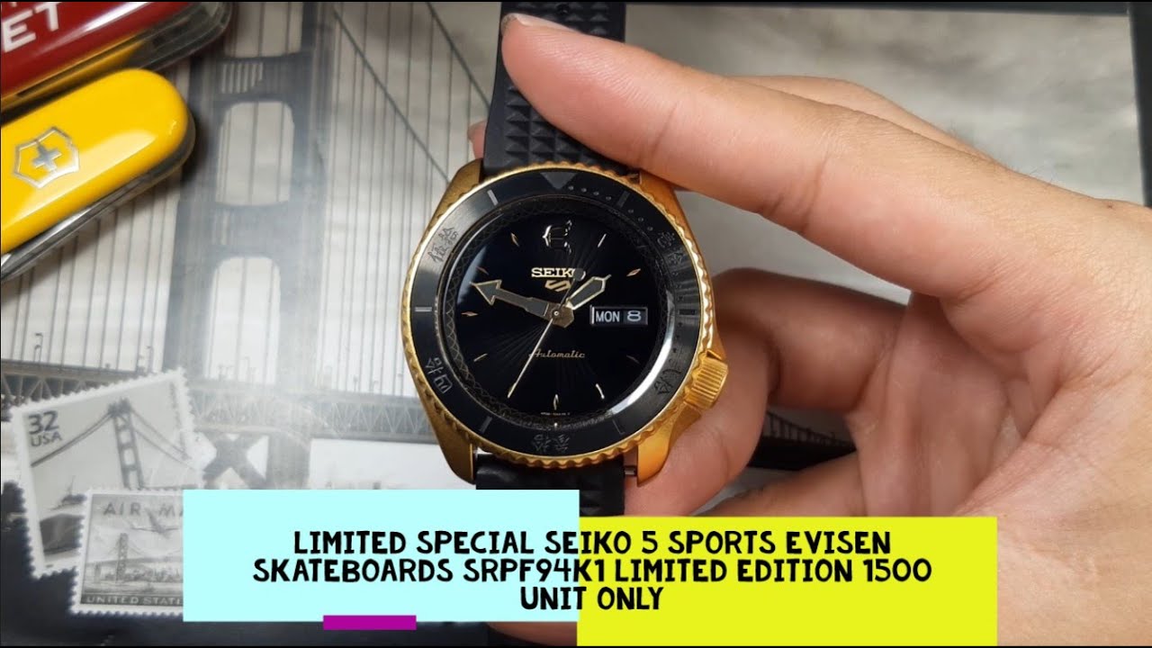 Limited Special Seiko 5 Sports Evisen Skateboards SRPF94K1 Limited Edition 1500 unit only Watch