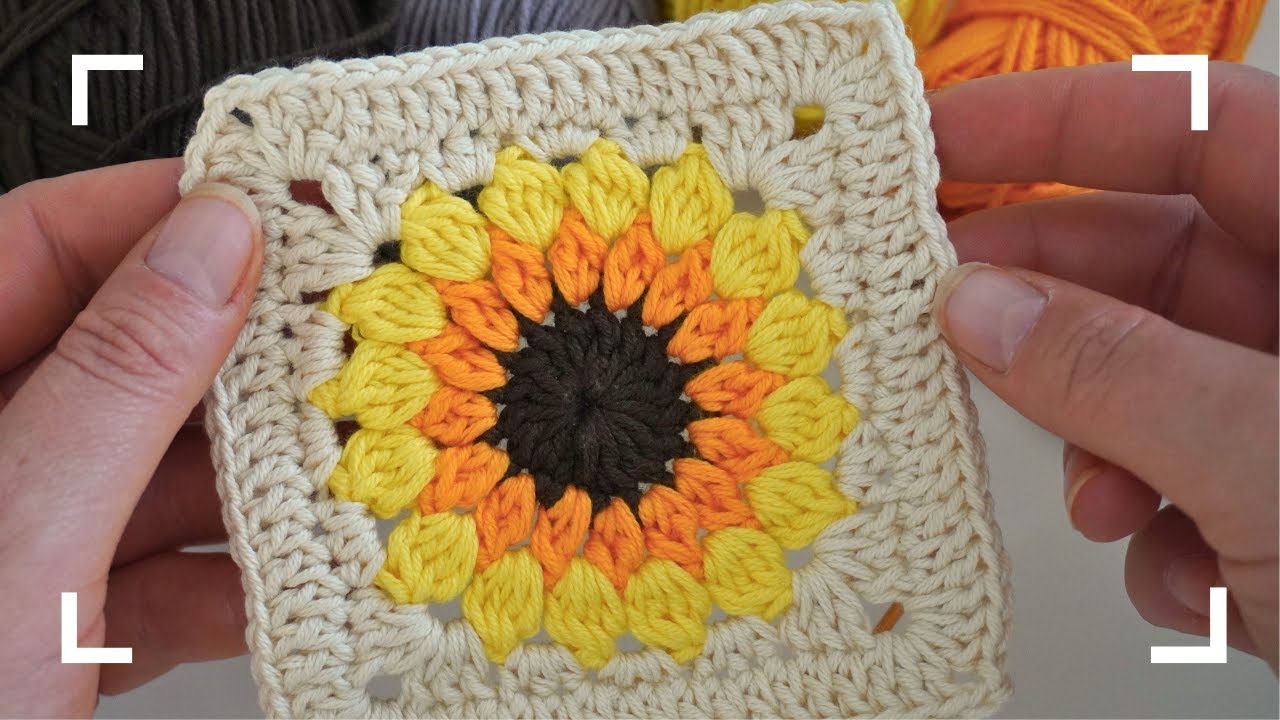 Crochet a Sunflower Granny Square | Crochet for Beginners